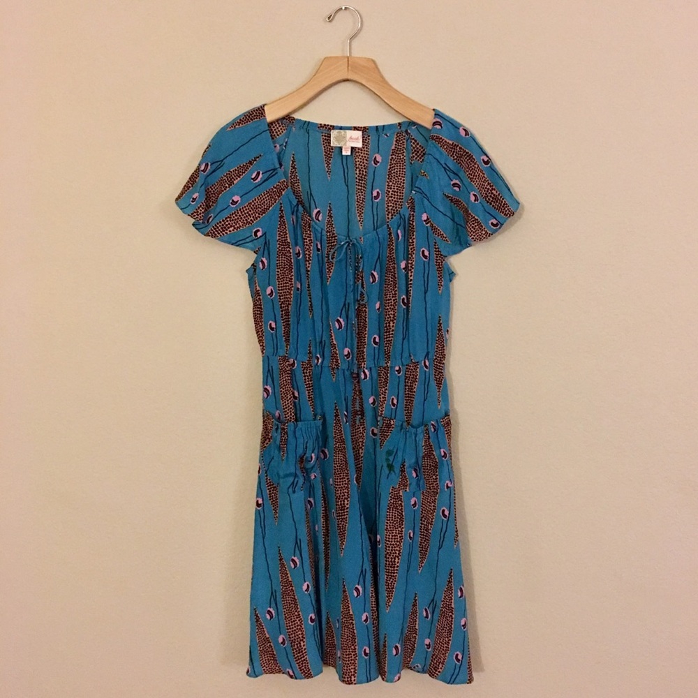 Frock by Tracy Reese Blue Leopard Silk Sundress